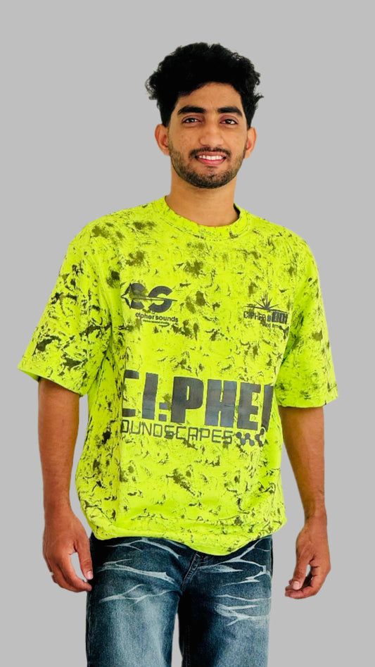 OVER-SIZED FLUORESCENT GREEN  T-SHIRT