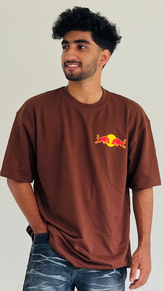 FIVE SLEEVE DARK COFFEE T-SHIRT